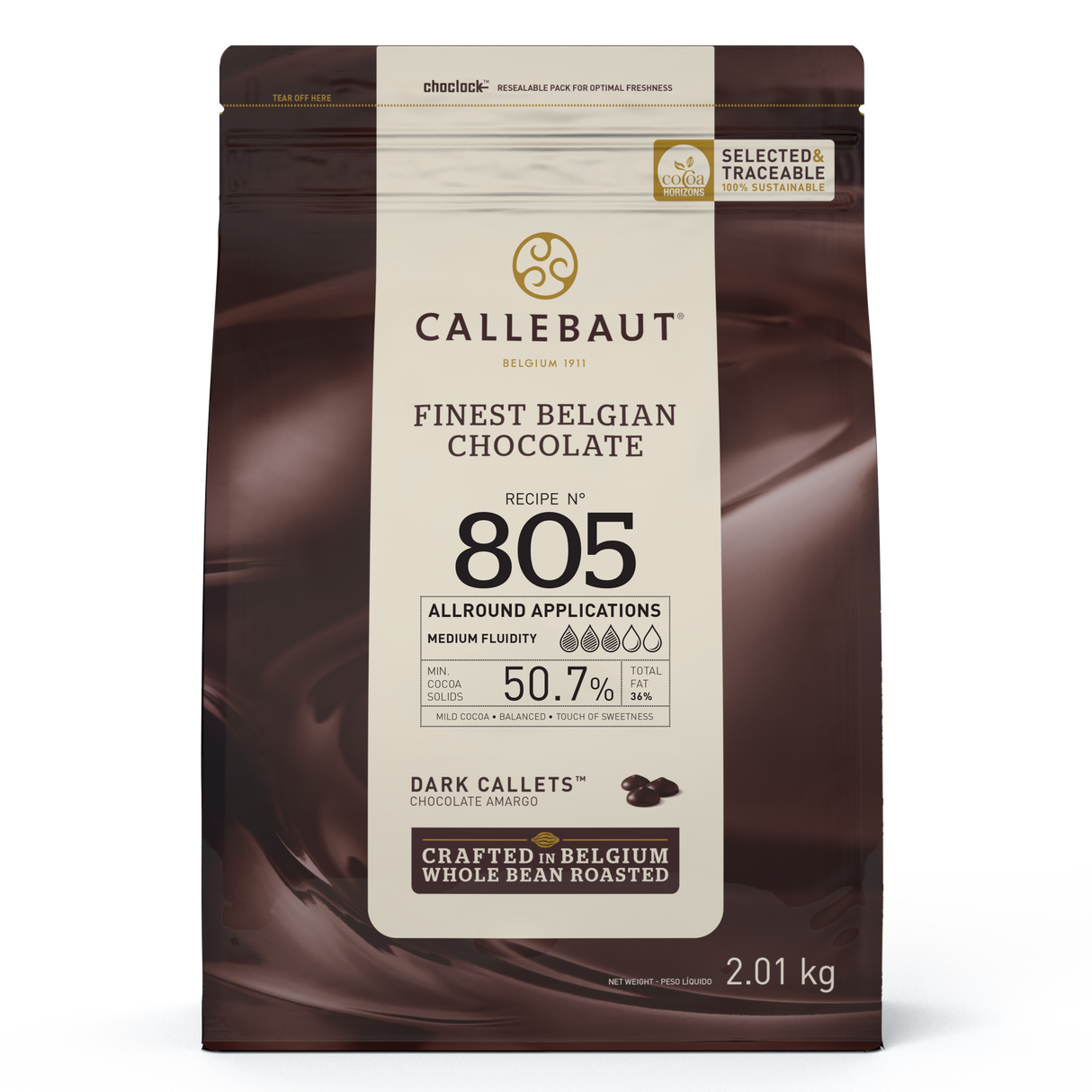 Chocolate Amargo 50,7% Callets 805 - 2,01Kg - Callebaut