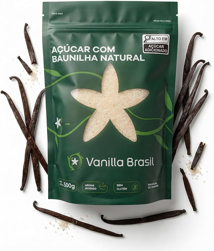 Açúcar com Baunilha Natural - 500g - Vanilla Brasil