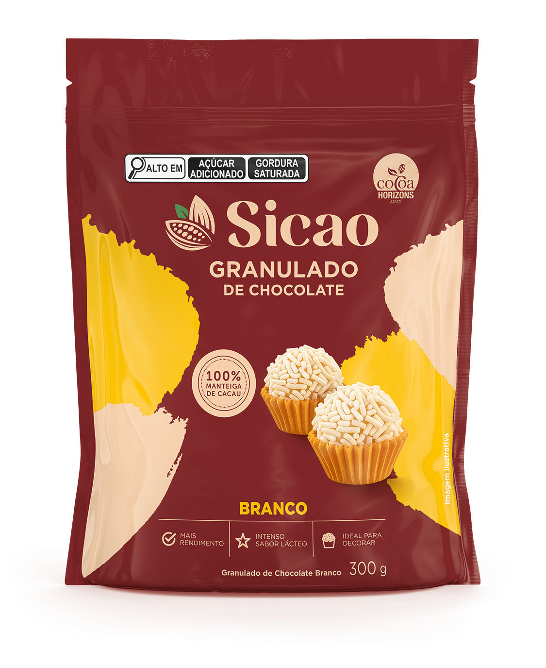 Granulado Macio Chocolate Branco - 300g - Sicao