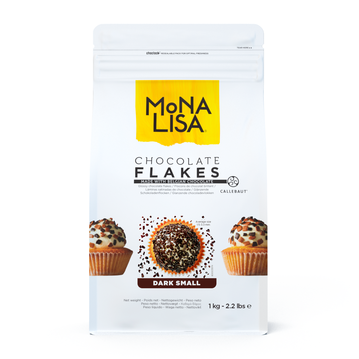 Flakes de Chocolate Amargo - Confeito Small/Pequeno - 1Kg - Mona Lisa