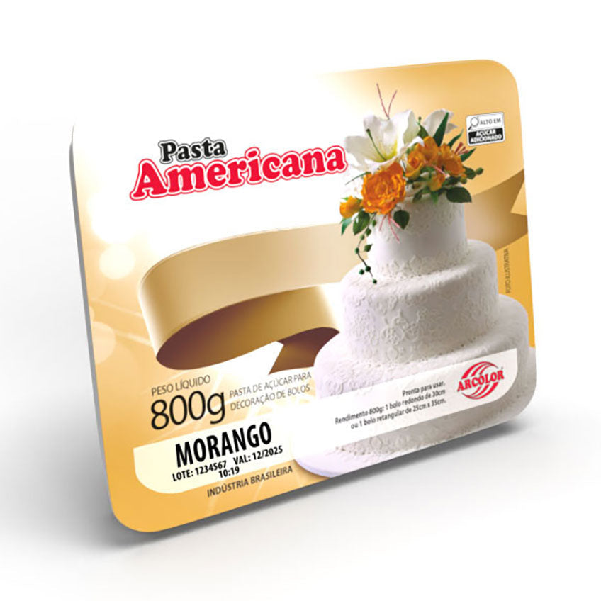 Pasta Americana Sabor Morango - 800g - Arcolor