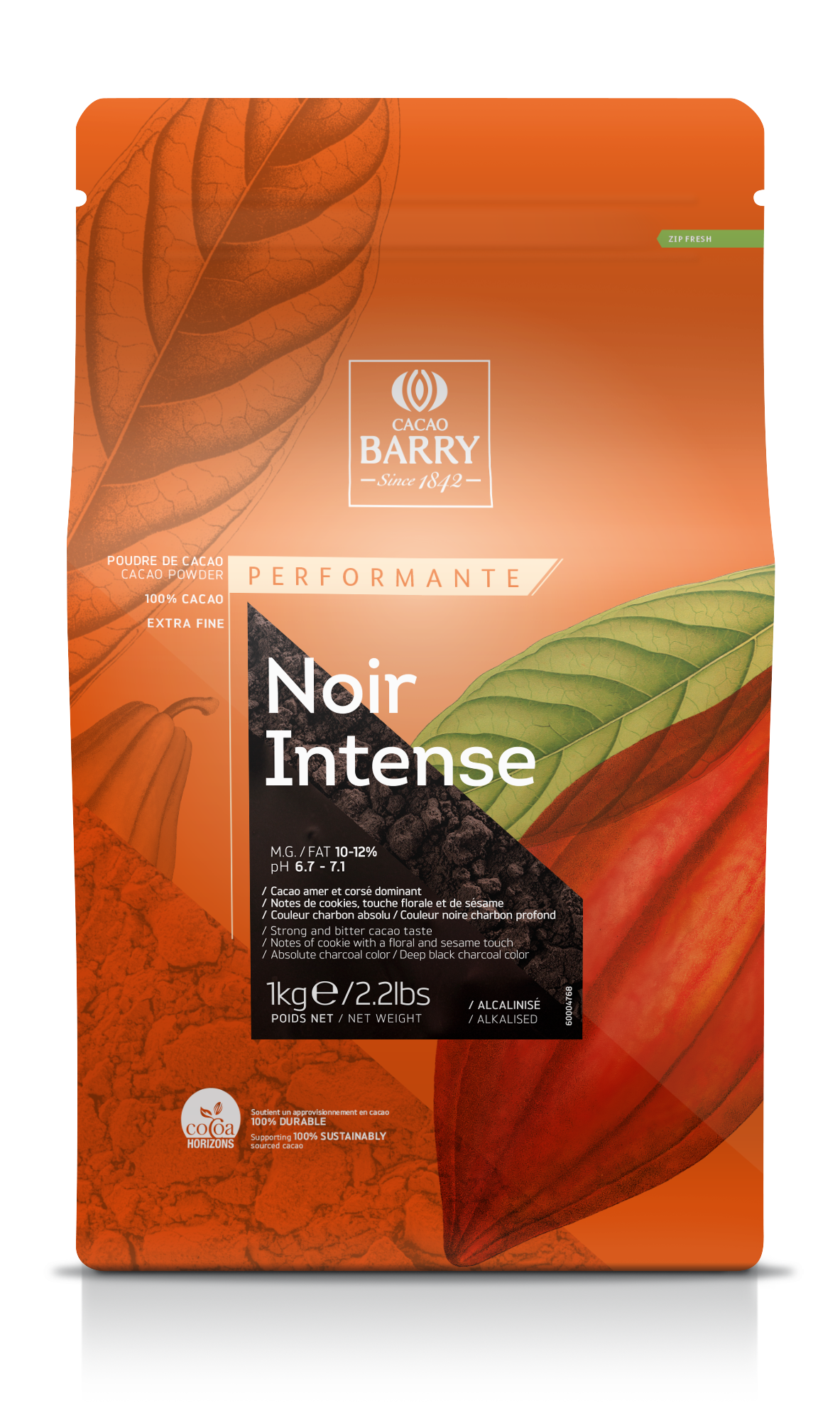 Cacau em Pó Black Noir Intense 100% - 1Kg - Cacao Barry