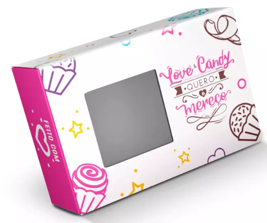 Embalagem Para 6 Brigadeiros Love Candy Pacote ( c/10 unid ) - Sulformas