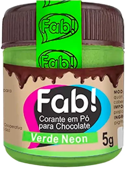 Corante Em Po P/Chocolate Verde Neon 5Gr - Fab