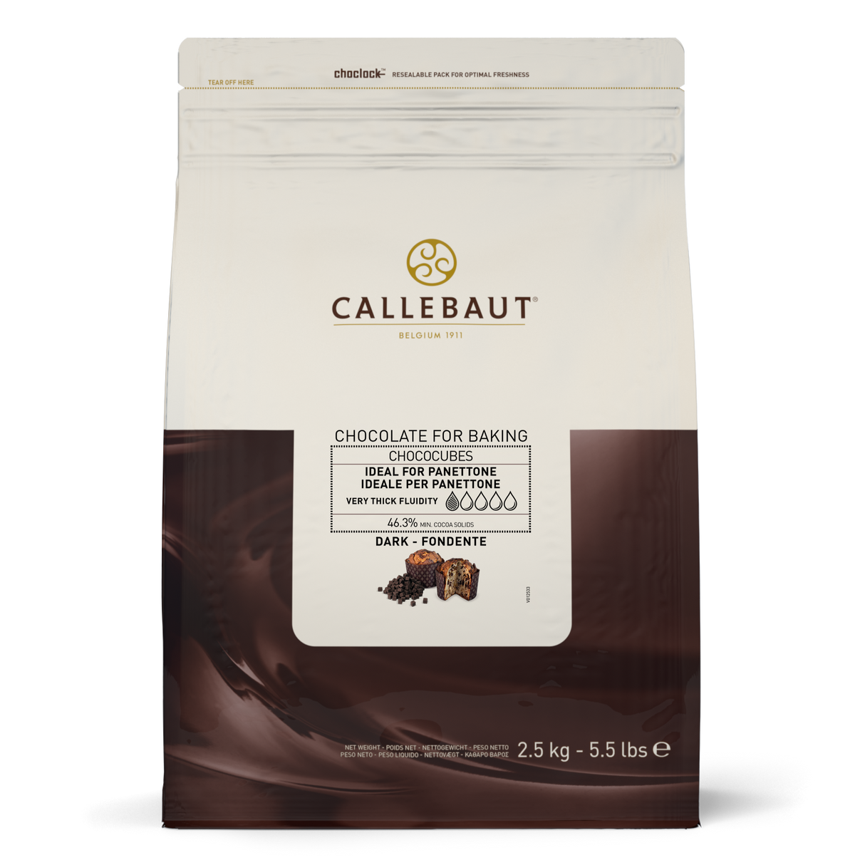 Chocolate Chococubes Amargo 46,3% - 2,5Kg - Callebaut
