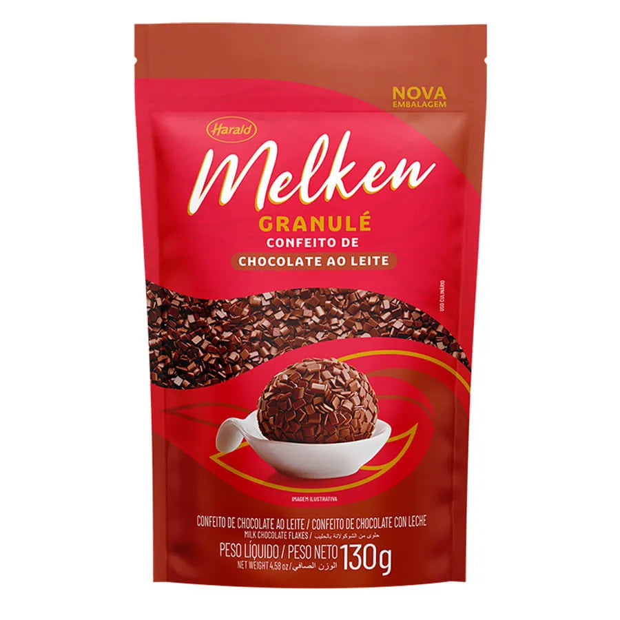 Confeito de Chocolate ao Leite Granulé - 130g - Melken