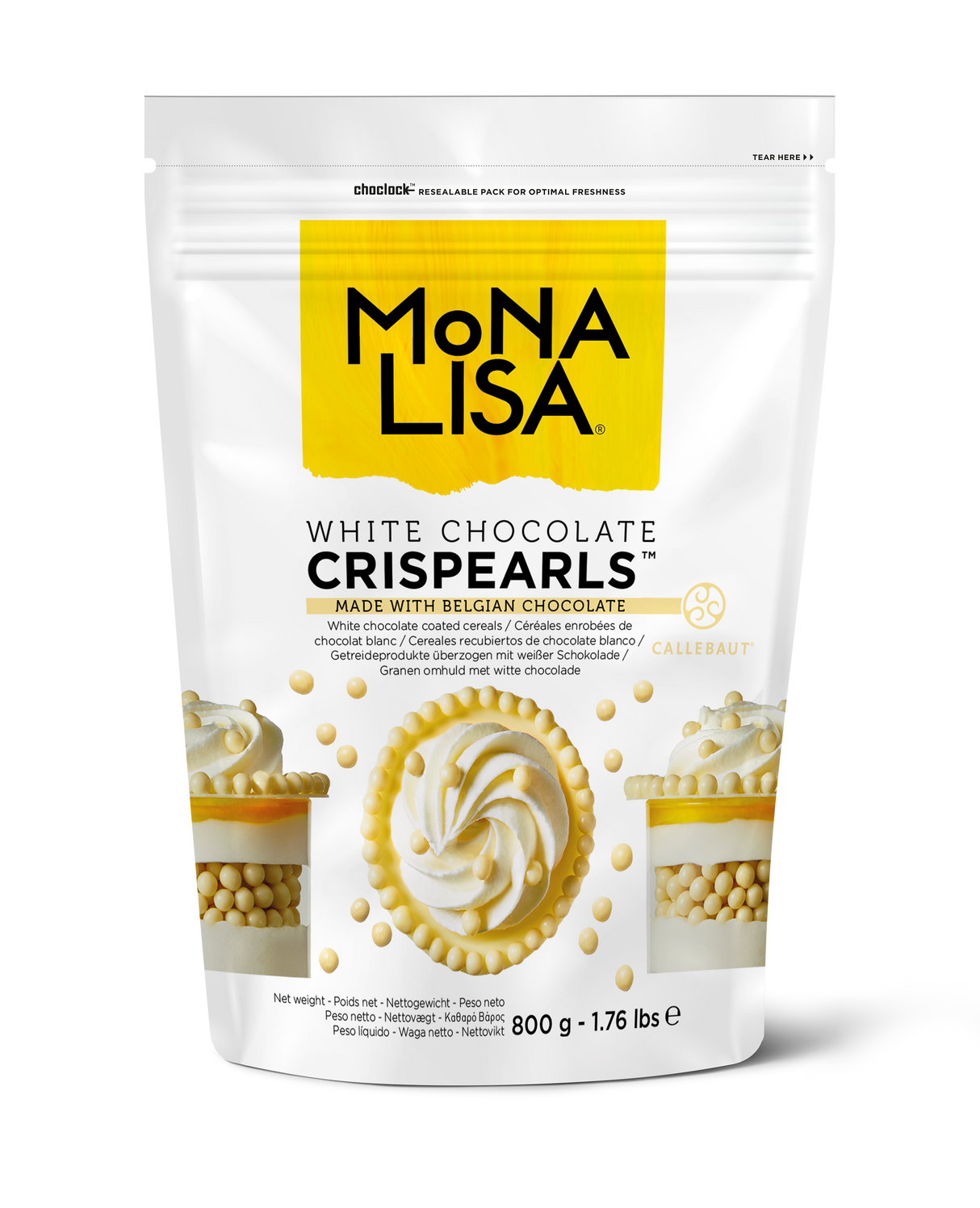 Crispearls™ de Chocolate Branco 800g - Mona Lisa