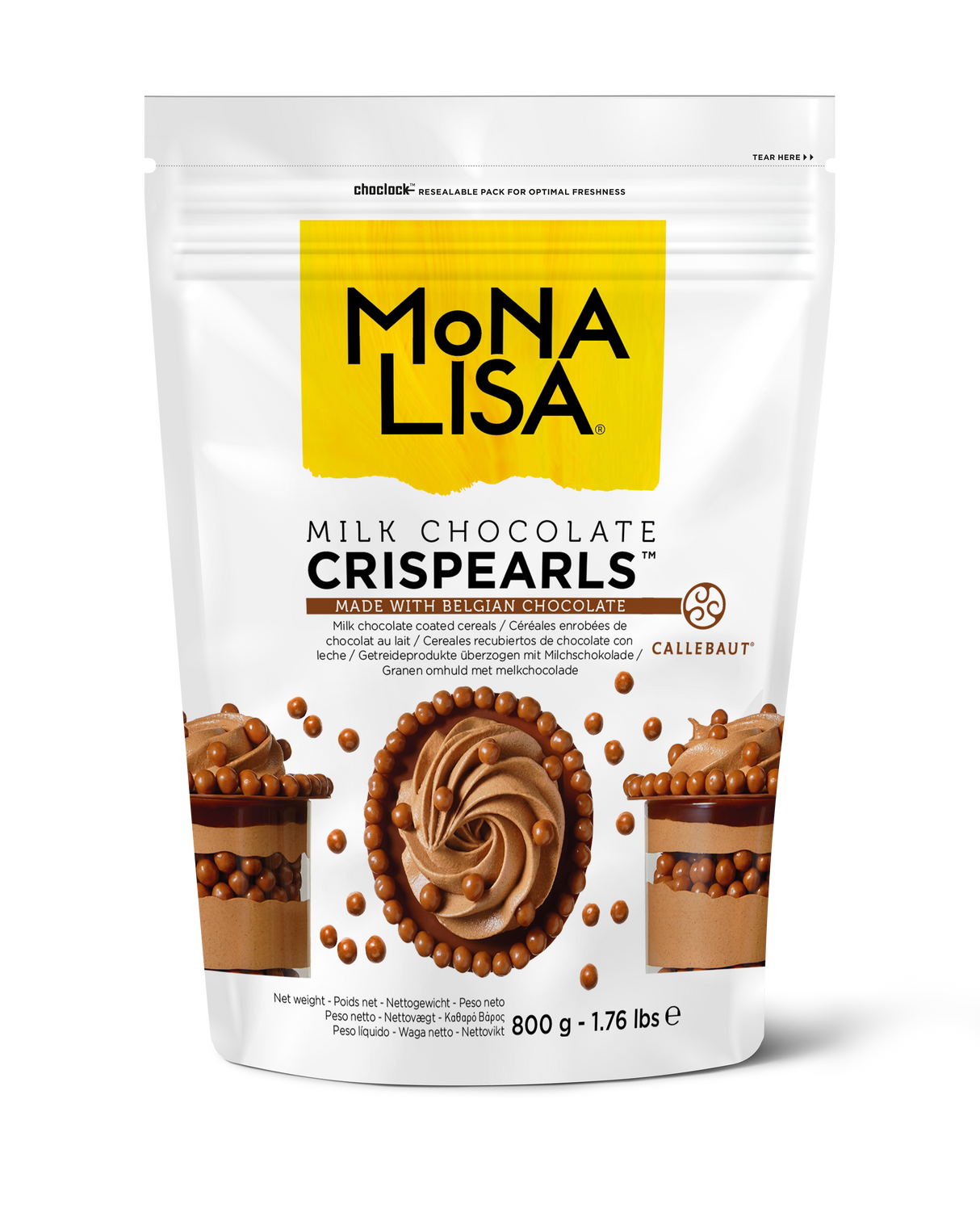 Crispearls™ de Chocolate ao Leite 800g - Mona Lisa