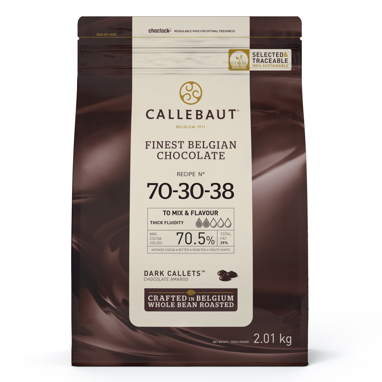 Chocolate Amargo 70,5% Callets '70-30-38' - 2,01Kg - Callebaut