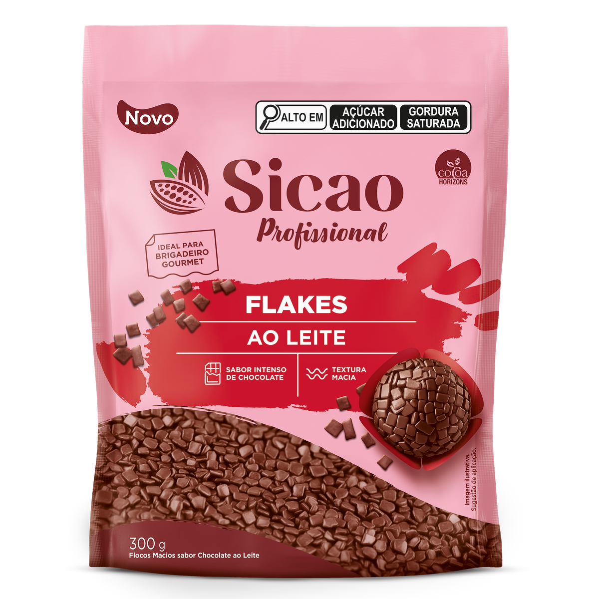 Granulado Flakes Sabor Chocolate ao Leite - 300g - Sicao