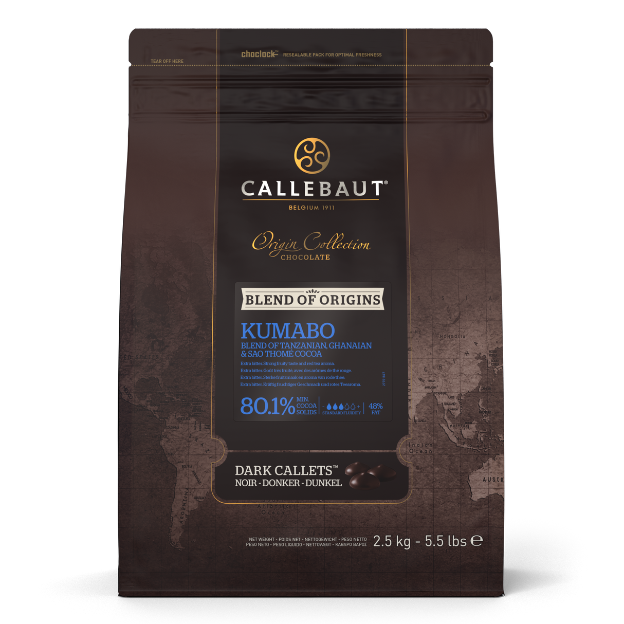 Chocolate Amargo 80,1% Origens Kumabo - 2,5Kg - Callebaut