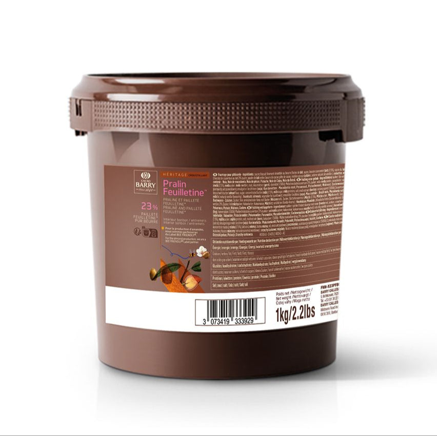 Recheio Pralin Feuilletine Avelãs e Amêndoas - 1Kg - Cacao Barry
