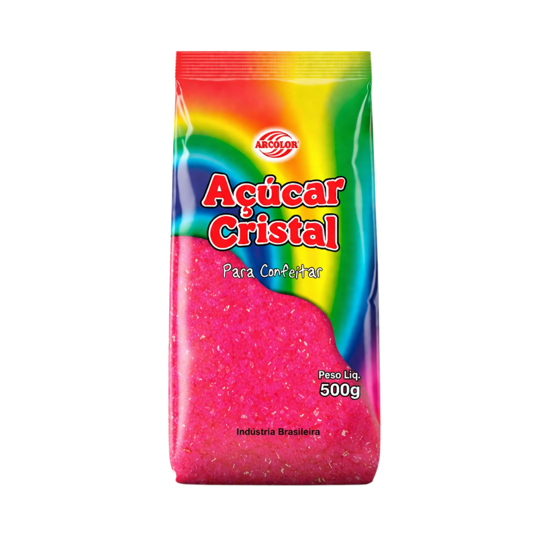 Açúcar Cristal Rosa 500g - Arcolor