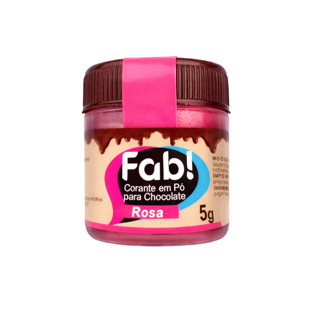 Corante Em Pó P/Chocolate Rosa 5g - Fab
