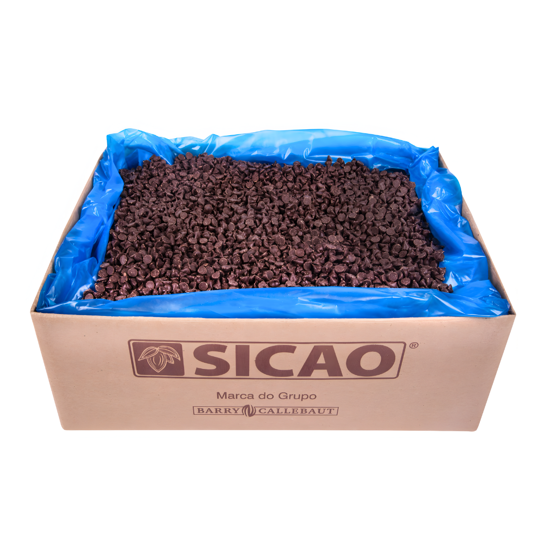 Chips de Cobertura Fracionada Sabor Chocolate Meio Amargo Mais - 10kg - Sicao