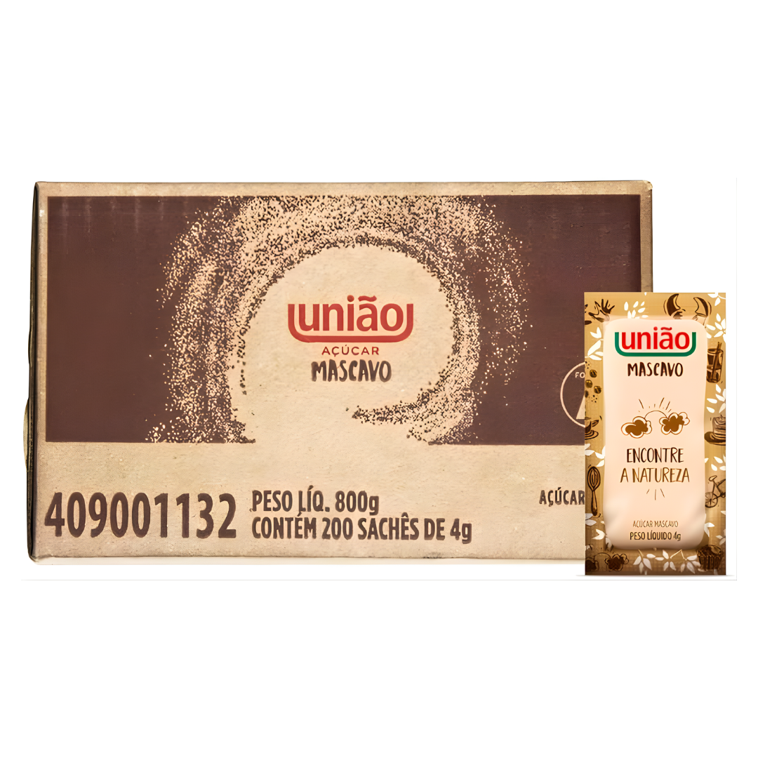 Açúcar Mascavo - 200 Sachês - União