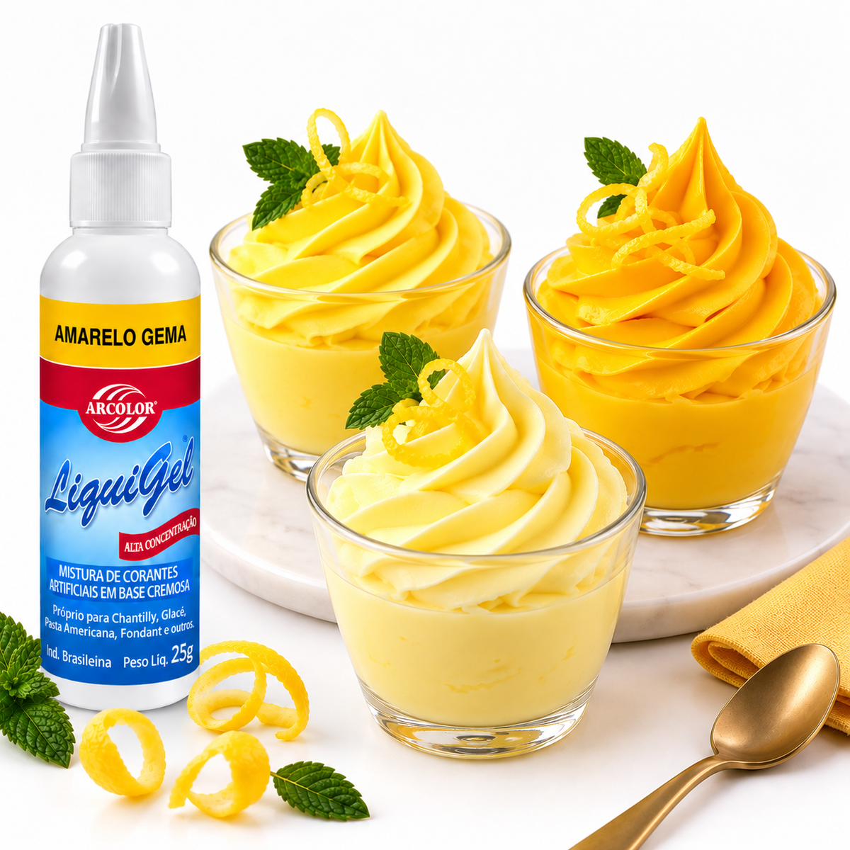 Corante Liquigel Amarelo Gema - 25g - Arcolor