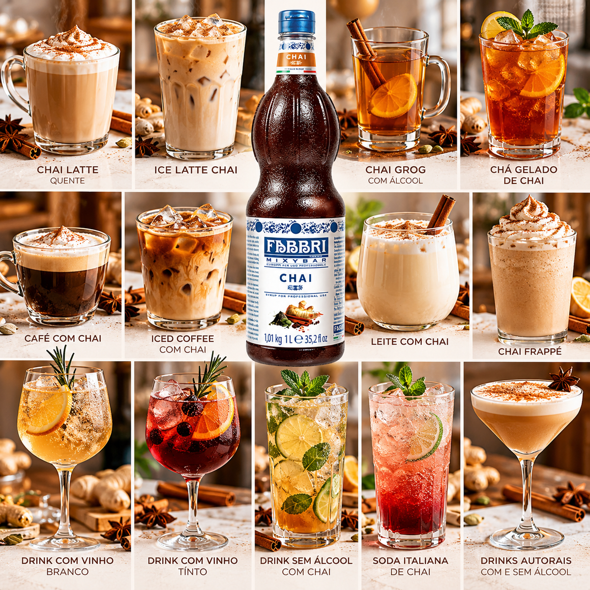 Xarope Sabor Chai - 1L - Fabbri