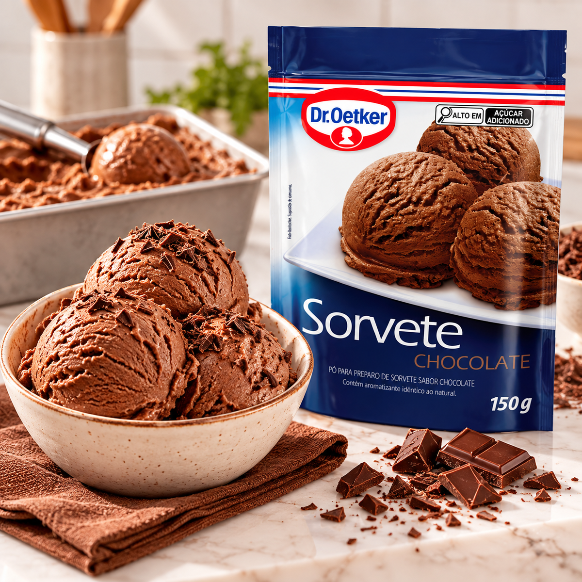 Preparo para Sorvete de Chocolate - 150g - Dr. Otker
