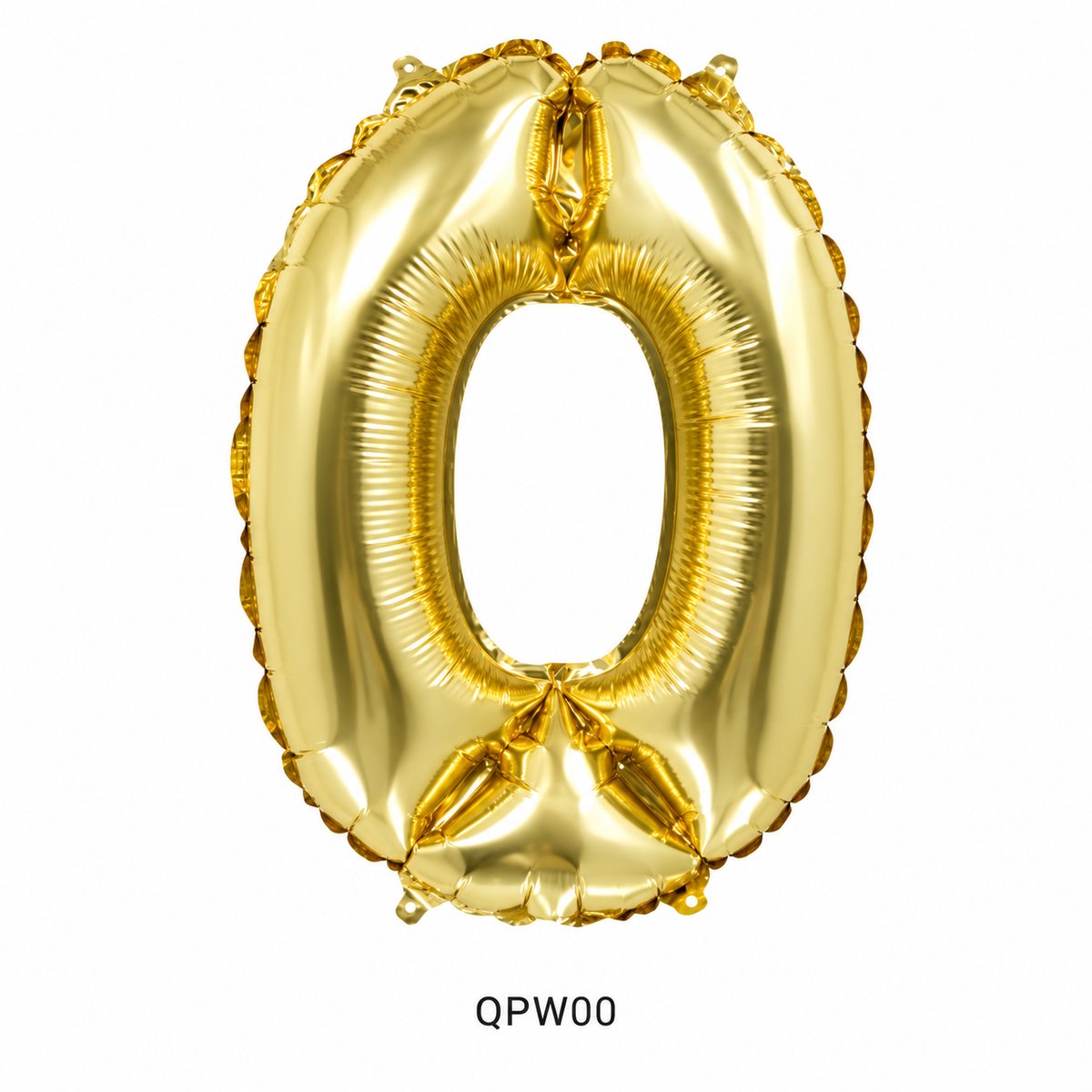 Balão Metalizado 16" com Canudo - Dourado - Número 0 (QPD00) - Silver Festas