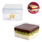 Cake Box Cristal Quadrada com Tampa 500ml - Blue Star