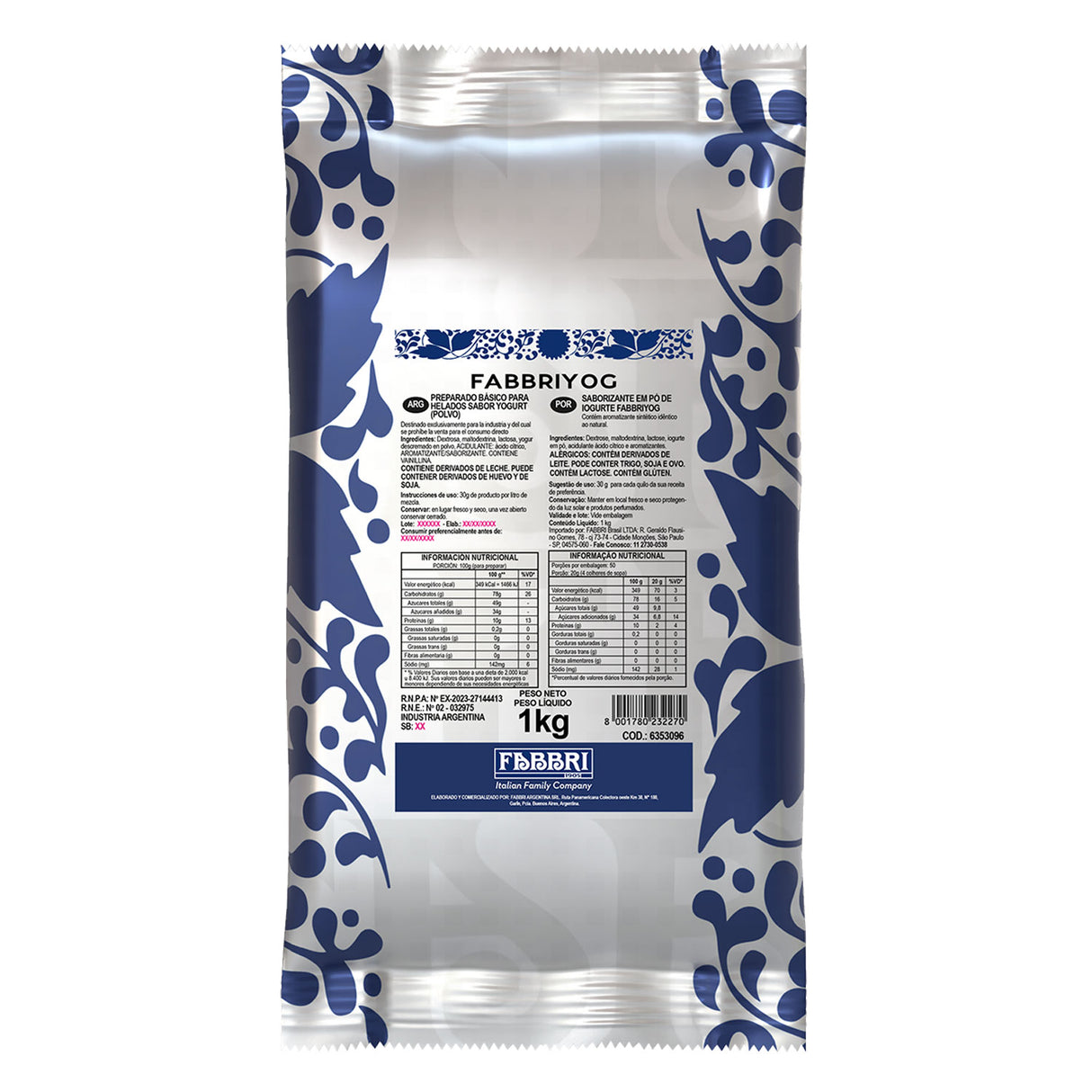 Pó Saborizante Fabbriyog - 1Kg - Fabbri