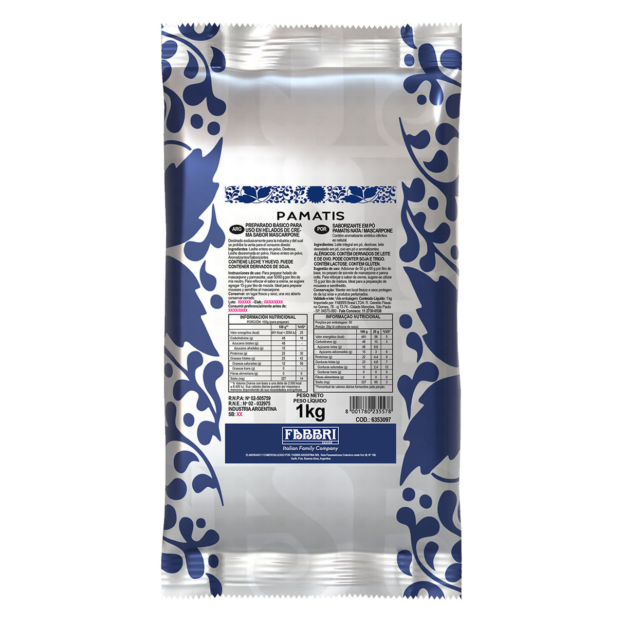 Pó Saborizante Pamatis - 1Kg - Fabbri