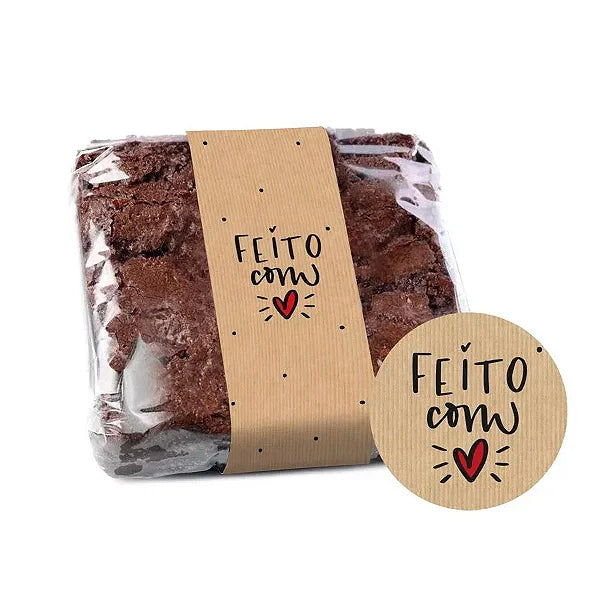 Cinta Para Brownie Feito Com Amor 4,5x21,5cm - Pacote c/30 un - Cromus