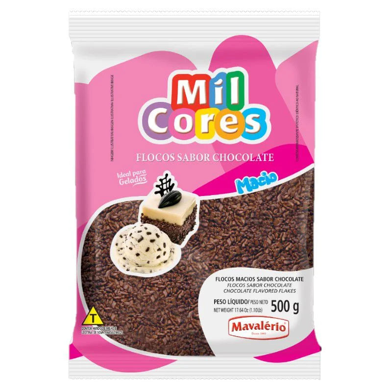 Granulado Flocos Macio Sabor Chocolate 500G - Mil Cores