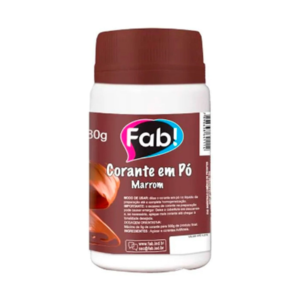 Corante em Pó Marrom Chocolate 80g - Fab!