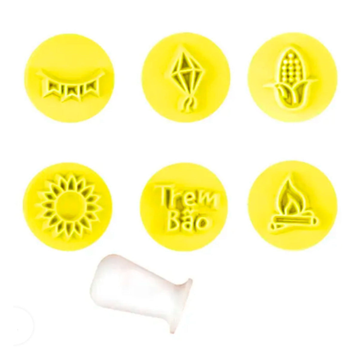 Kit Carimbos Juninos Amarelo 2cm - Blue Star
