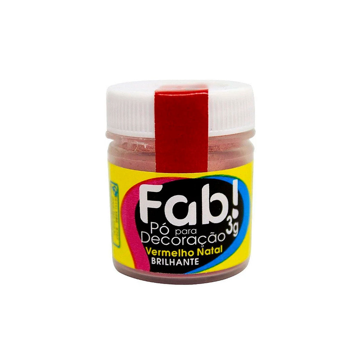 Pó Para Decoração Brilhante Vermelho Natal 3g - Fab!