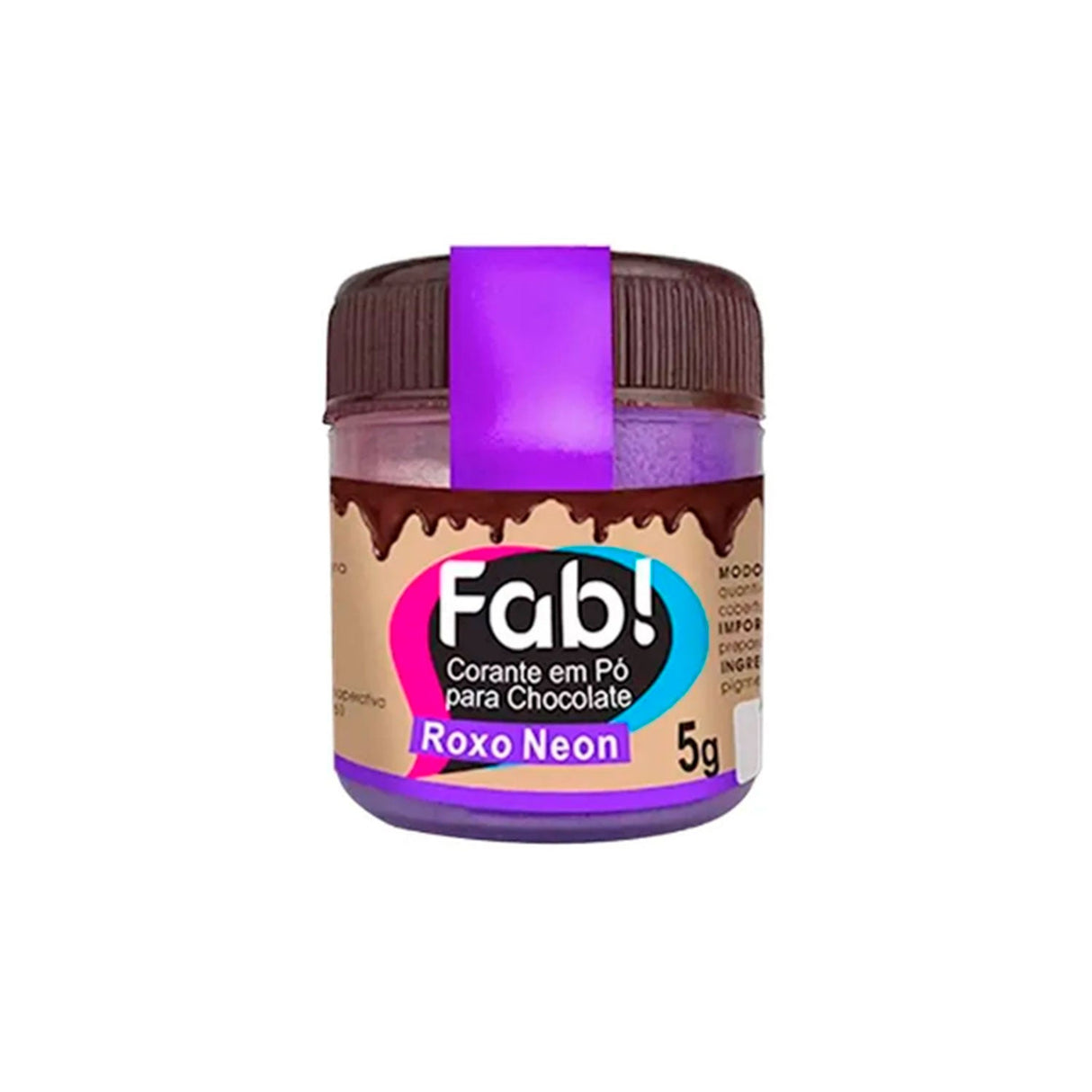 Corante Em Po P/Chocolate Roxo Neon 5g - Fab