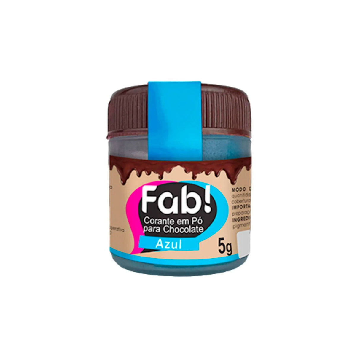 Corante Em Po P/Chocolate Azul 5g - Fab