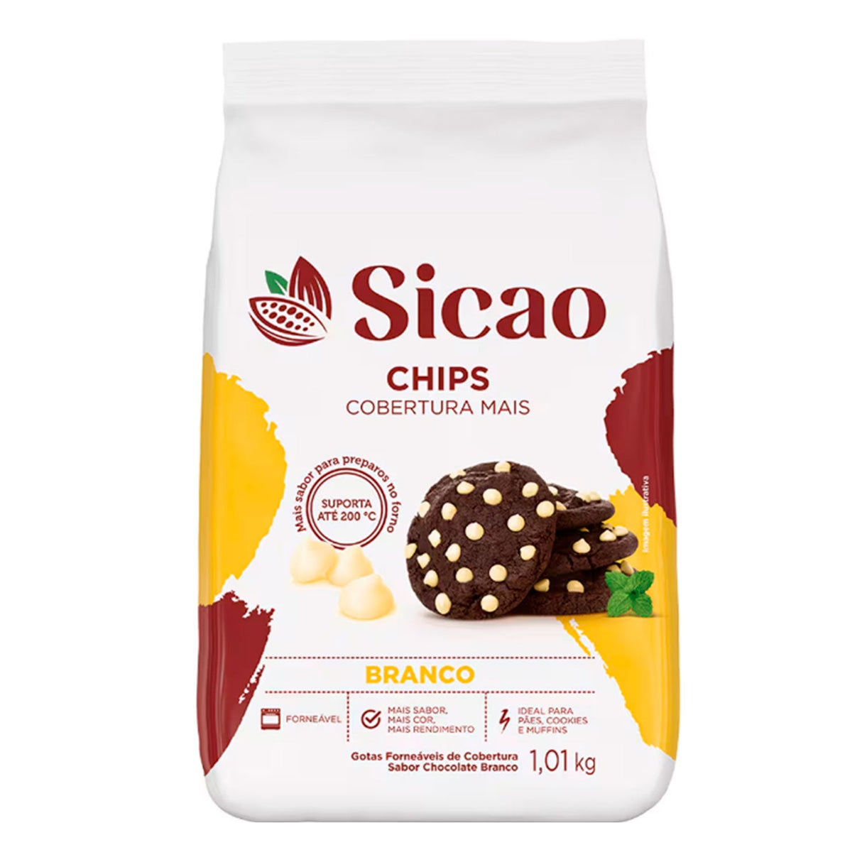 Cobertura 'Mais' de Chocolate Branco Chips - 1,01Kg - Sicao