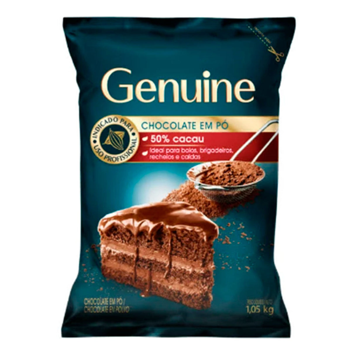 Chocolate em Pó 50% Cacau - 1,05Kg - Genuine