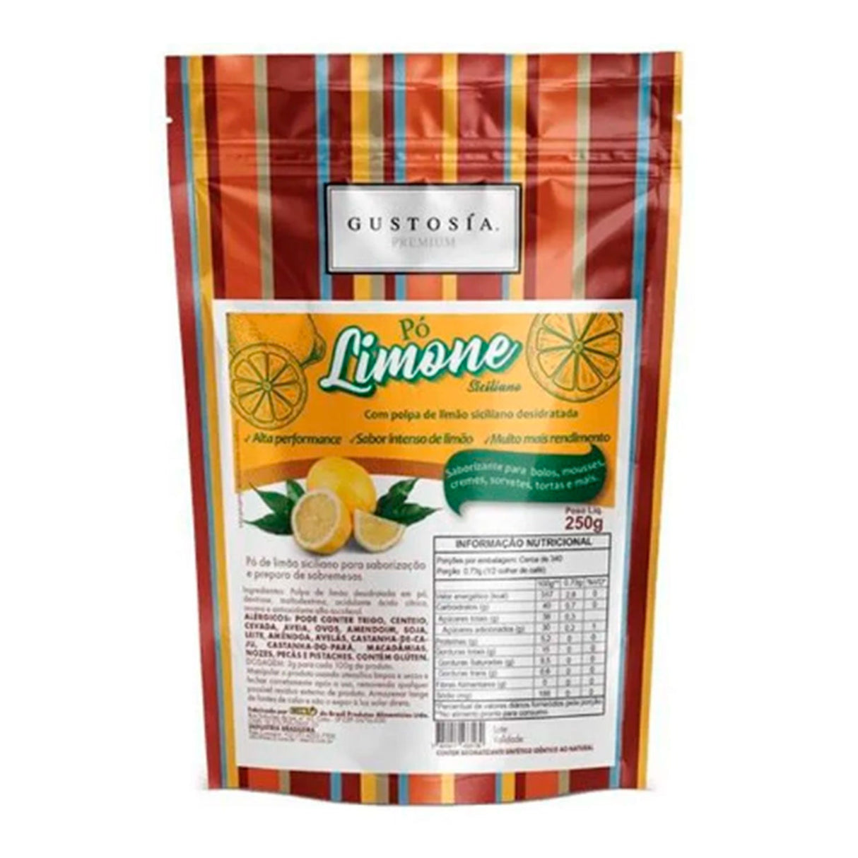 Pó Limone Siciliano 250G Gustosia Premium - Mec3