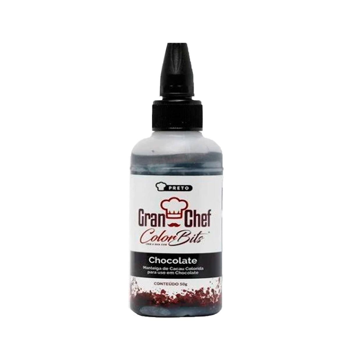 Color Bits Chocolate - Preto - 50g - Gran Chef