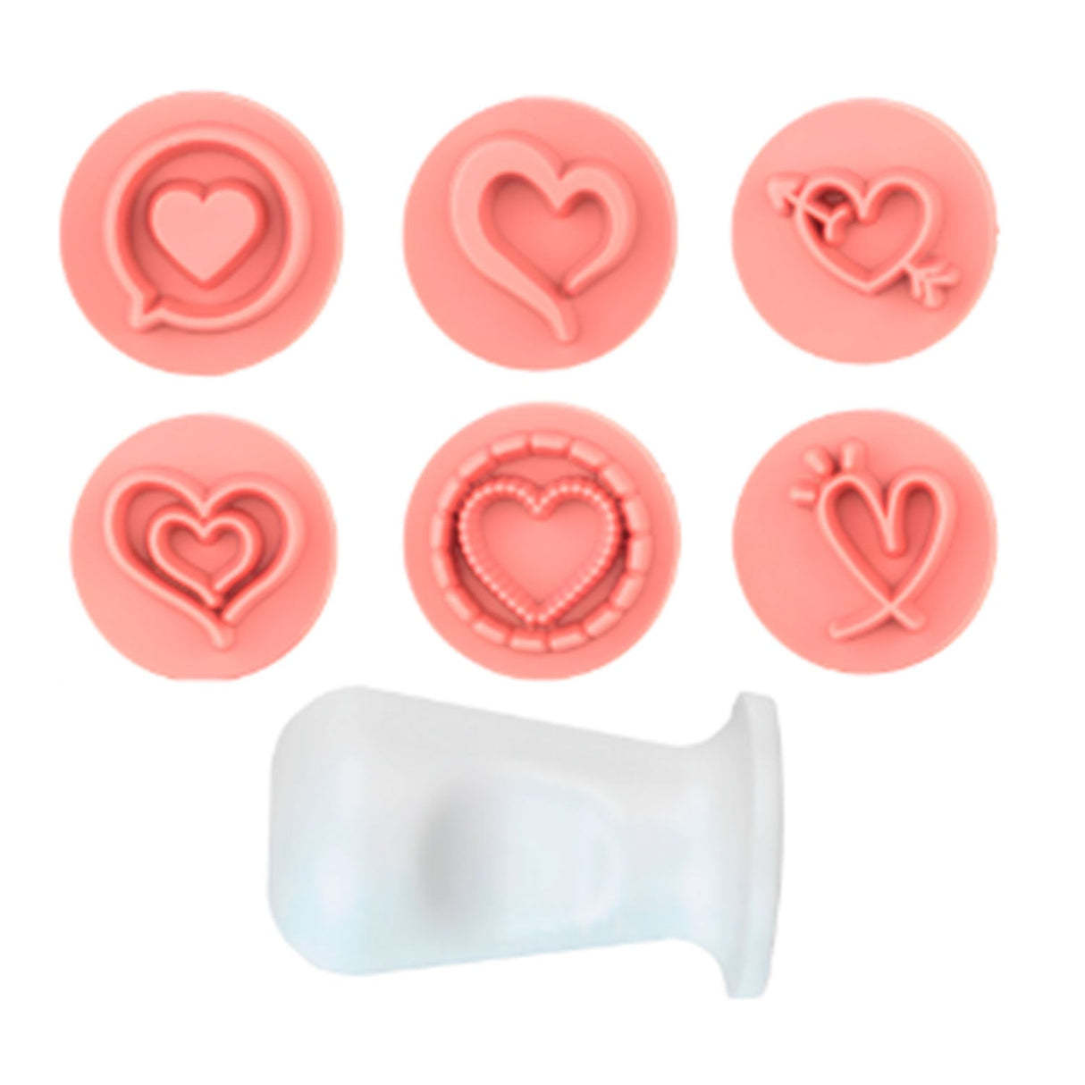 Kit Carimbos Corações Rosa Bebê 2cm - Blue Star