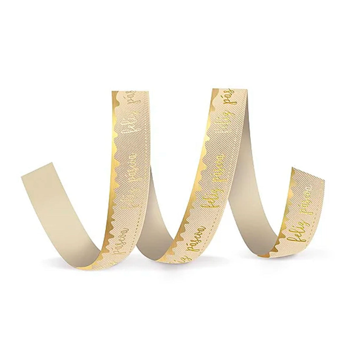 Fita De Cetim Feliz Pascoa Marfim - Cromus