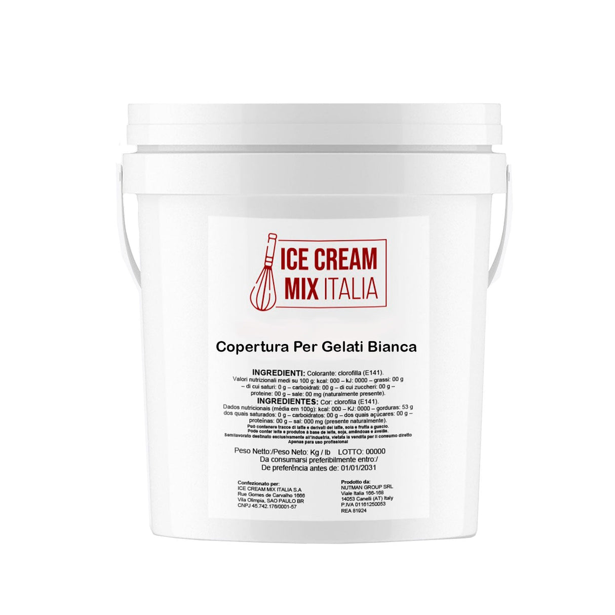 Cobertura Per Gelati Bianca 5kg - Ice Cream Mix