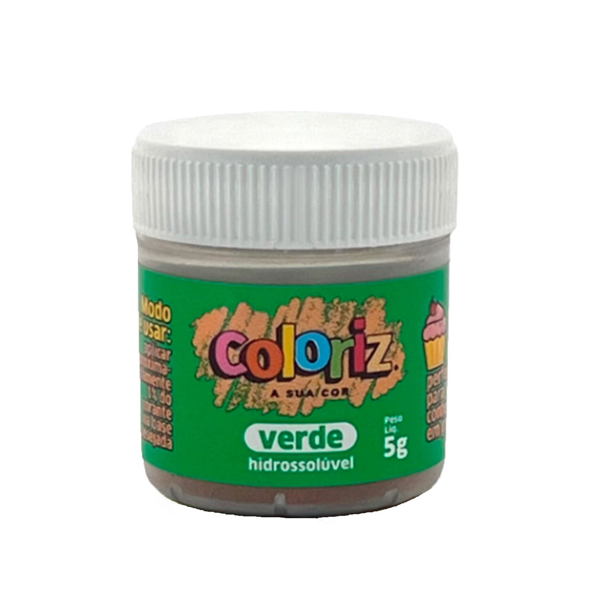 Corante Em Pó Hidrossolúvel Coloriz Verde 5g - Gran Chef
