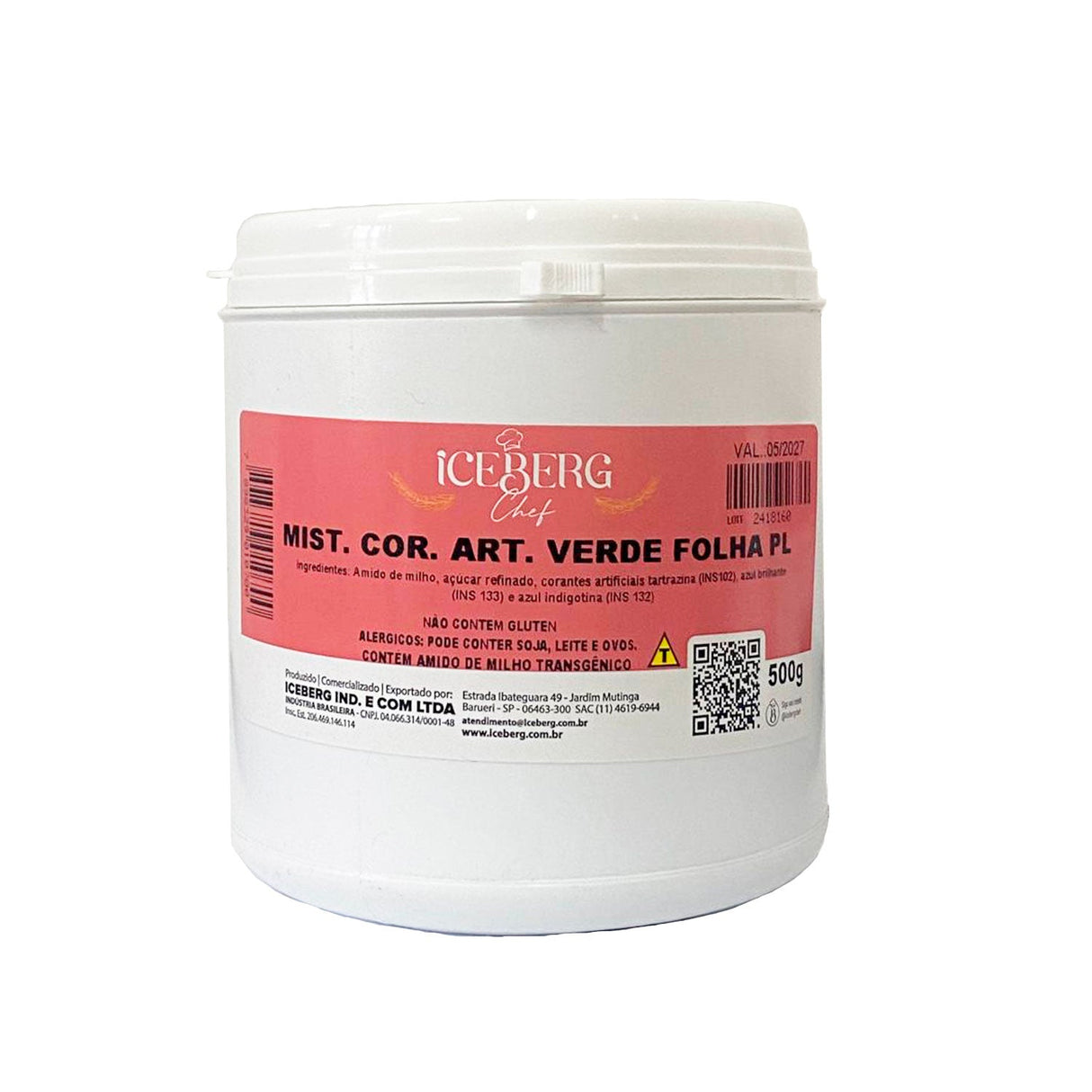 Corante Em Pó Verde Folha Pl 500g - Iceberg