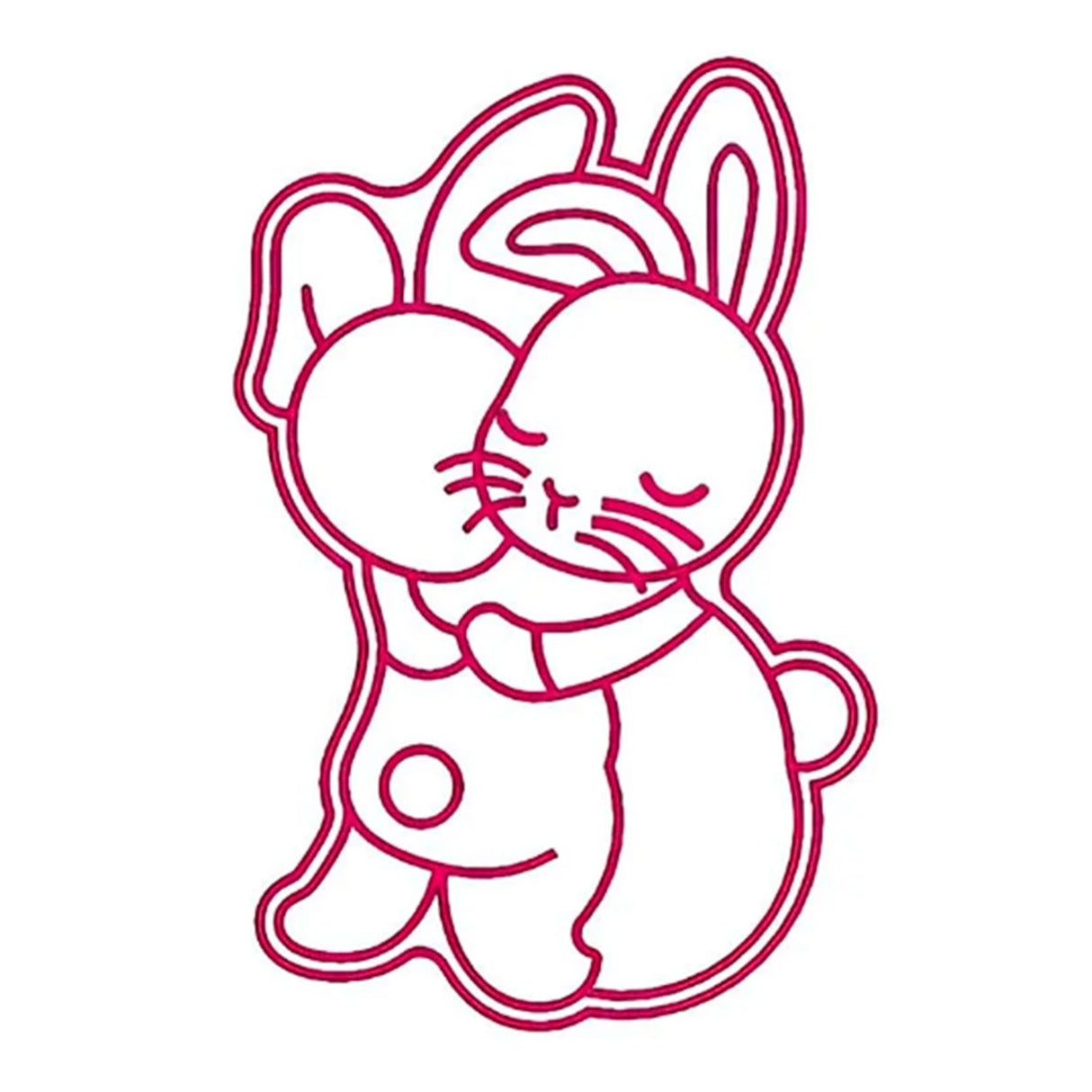 Kit Cortador/Carimbo Coelhos Abraçados ( ref 1037 ) - R.R Cortadores