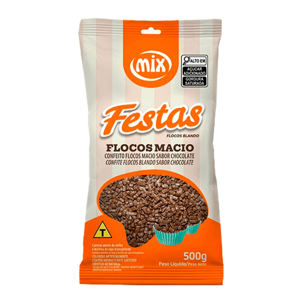 Confeitos Flocos Macio Sabor Chocolate 500g - Mix