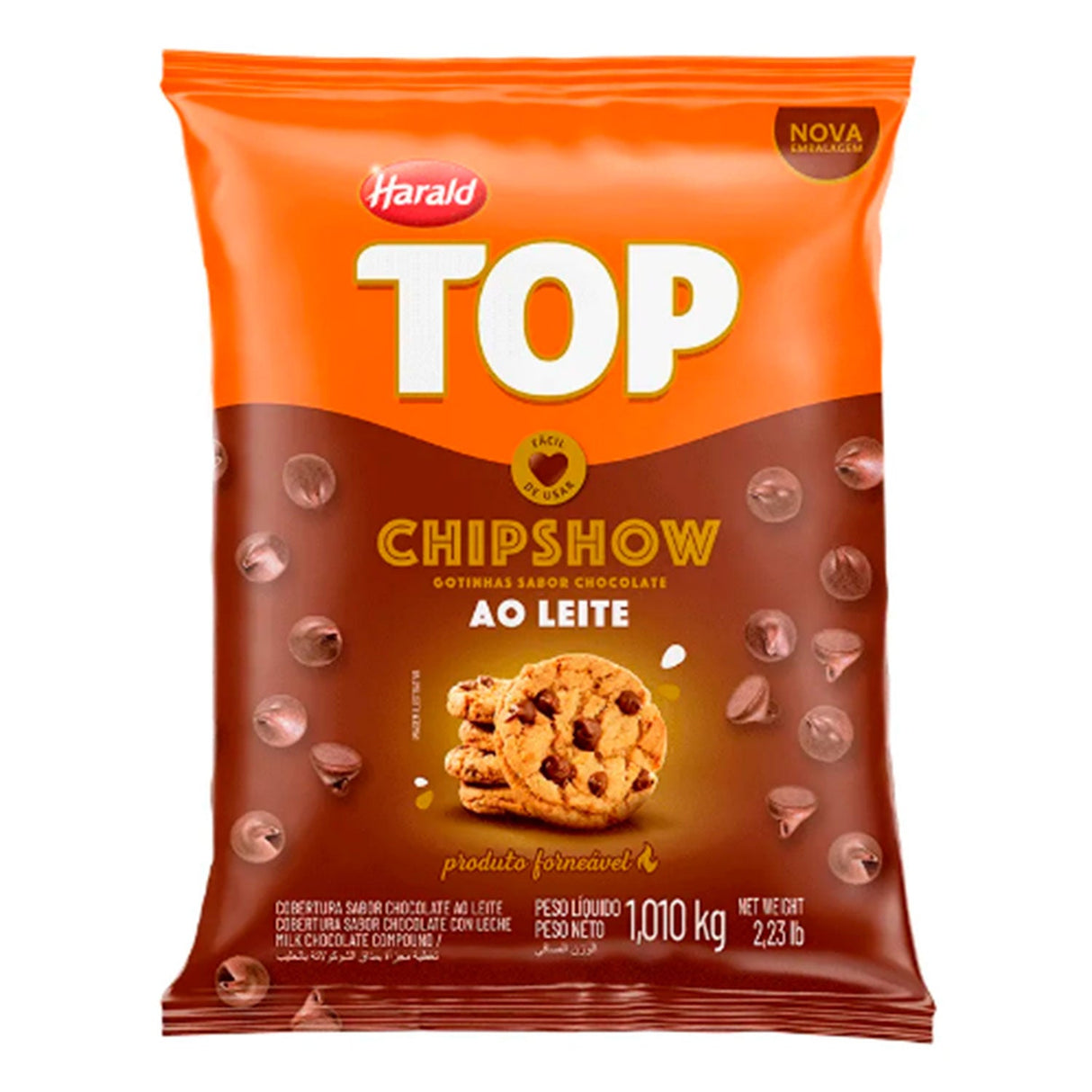 Cobertura em Gotinhas 'Chipshow' Sabor Chocolate Ao Leite Forneável - 1,05 Kg - Top Harald
