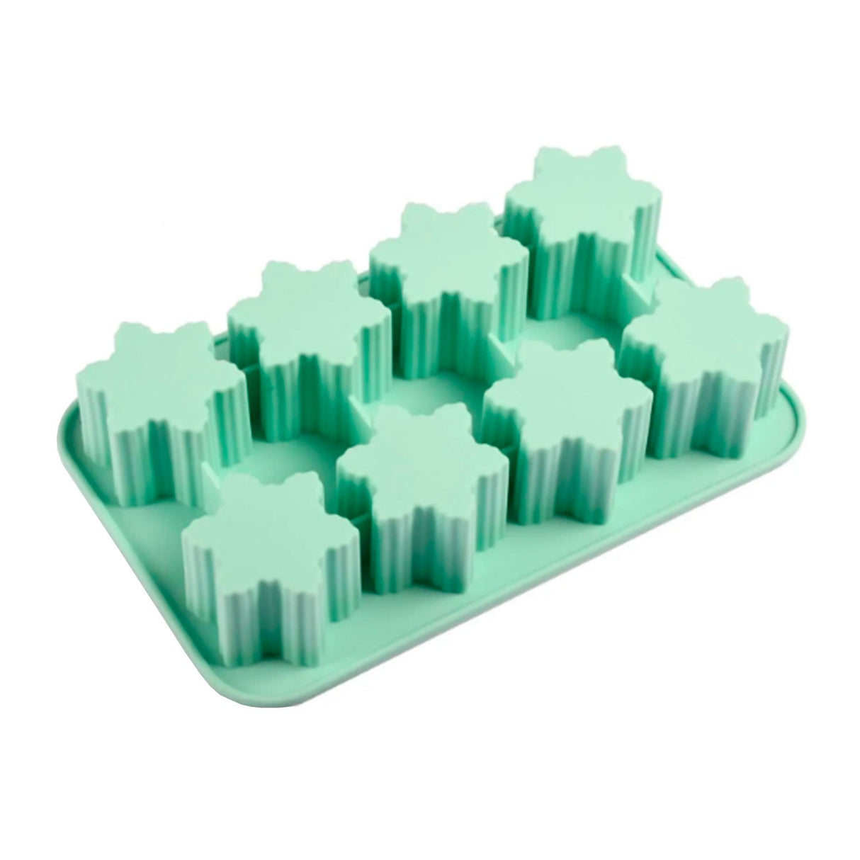 Forma de Gelo em Silicone Flocos de Neve Azul Mozcada - Oikos