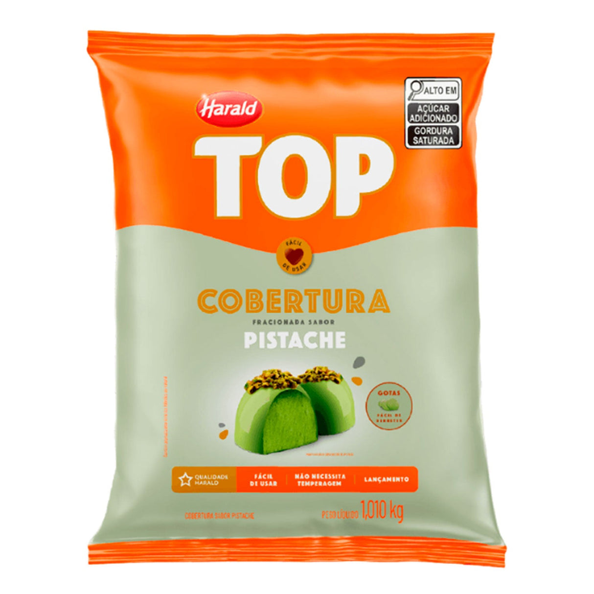Cobertura Top Fracionada em Gotas sabor Pistache 1,010kg - Harald