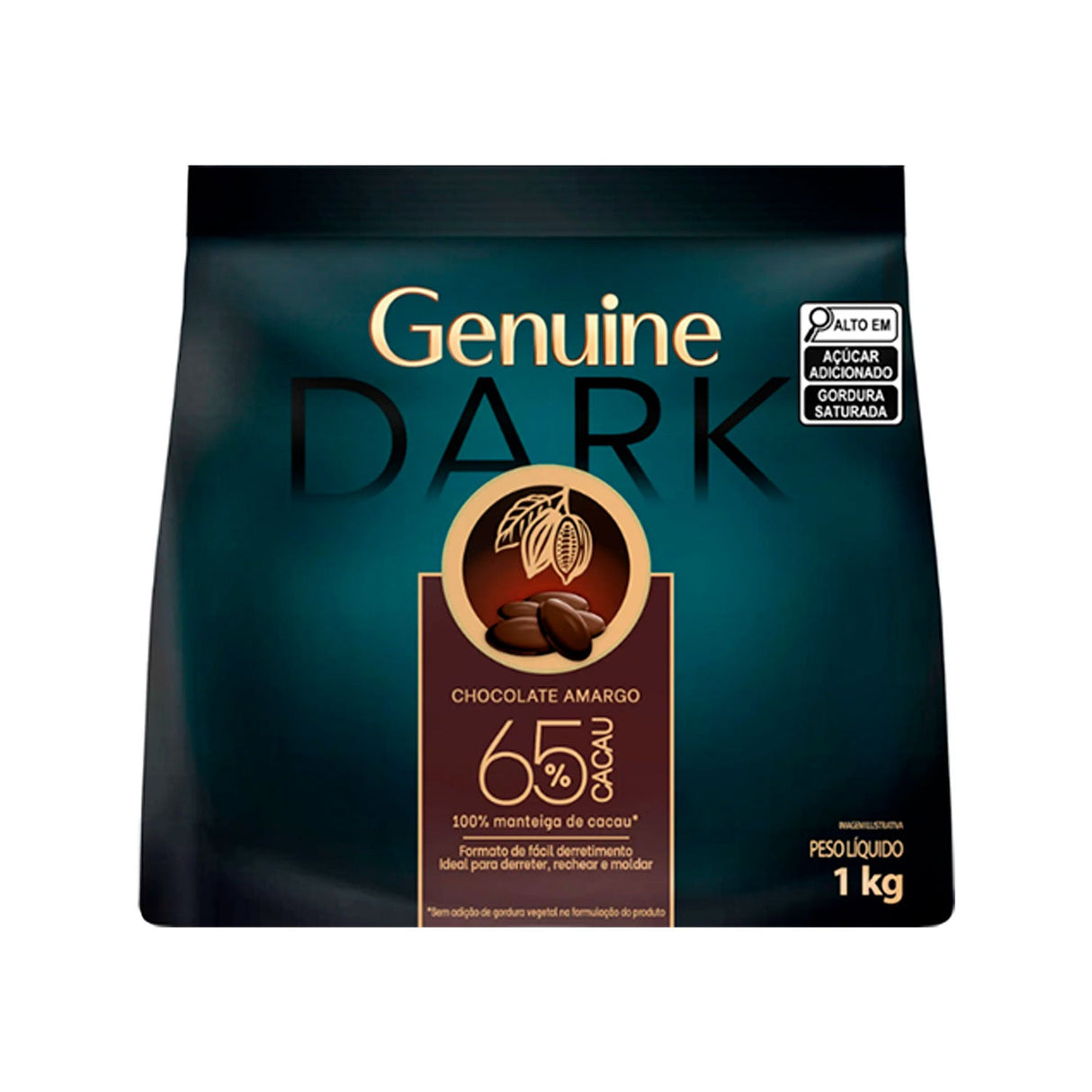 Chocolate Amargo em Gotas Dark 65% Cacau 1kg - Genuine
