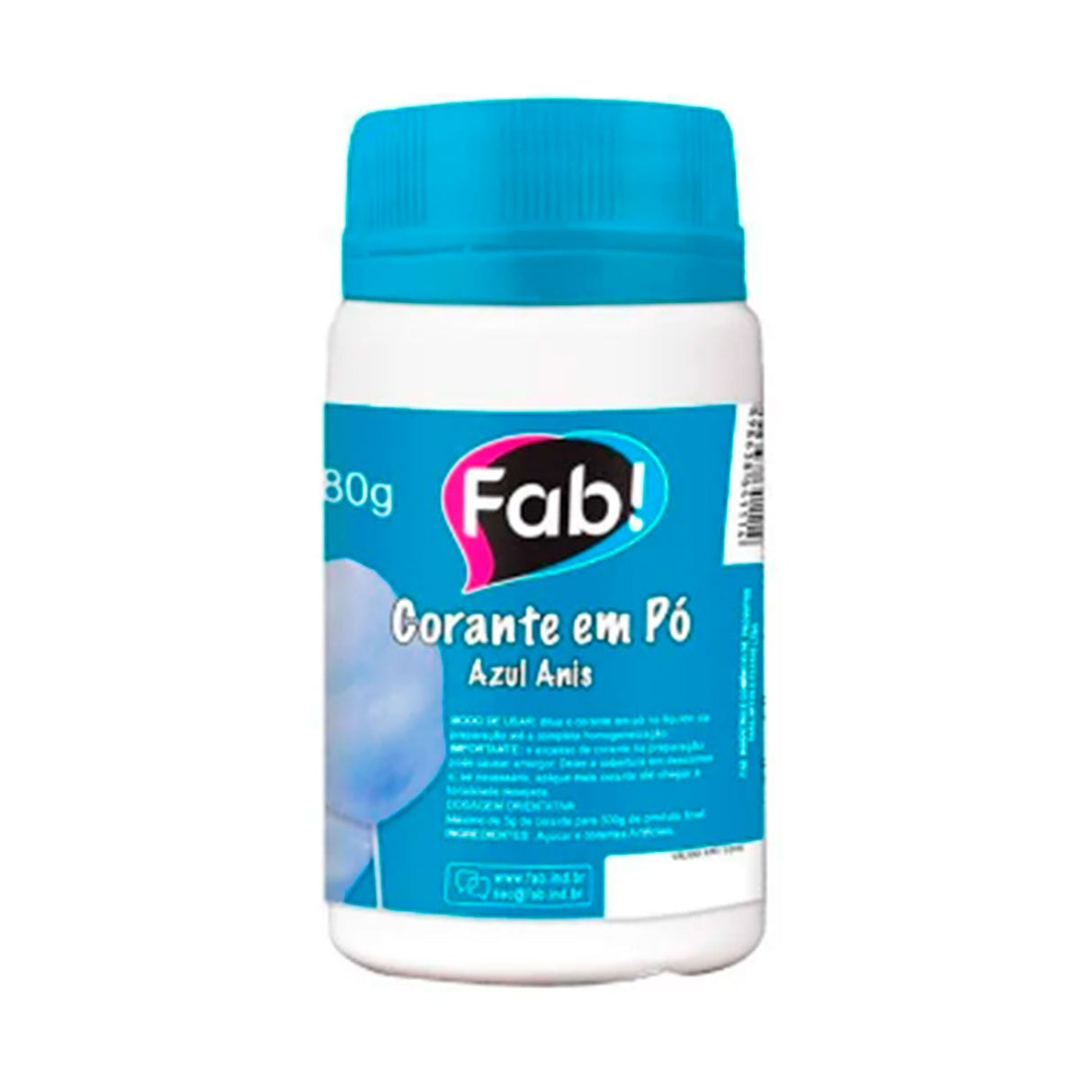 Corante em Pó Azul Anis 80g - Fab!